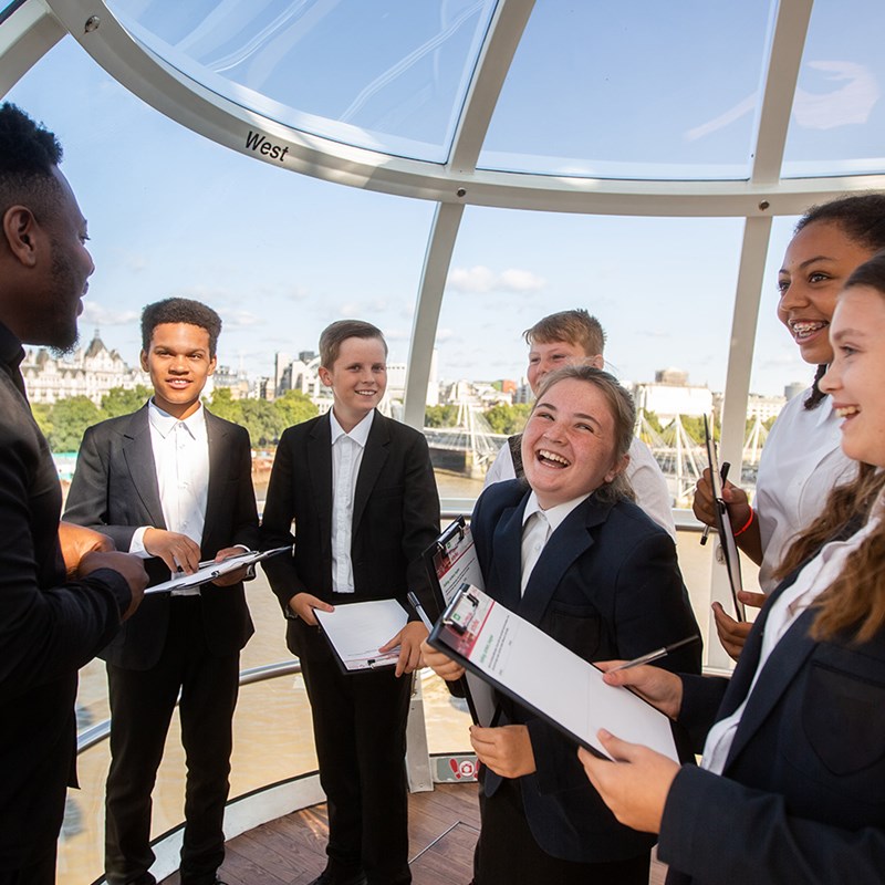 Students on the London Eye
